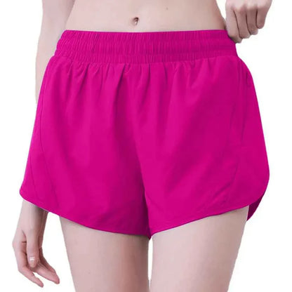 Women's Anti-Explosion 2 in 1 Sports Shorts Quick Dry Running Yoga Shorts Summer Thin Athletic Outdoor Shorts