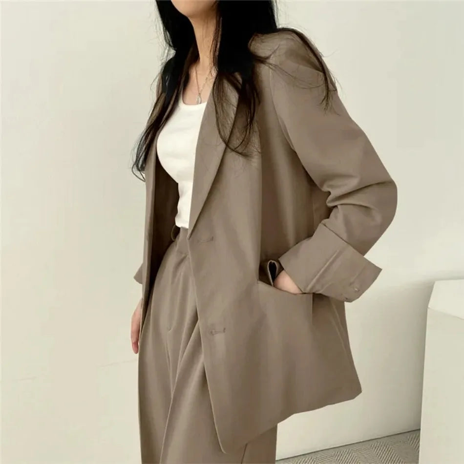 Spring Autumn New in Women's High Waist Loose Luxury Casual Set Pants Fashionable Elegant Comfortable Straight Leg Pants