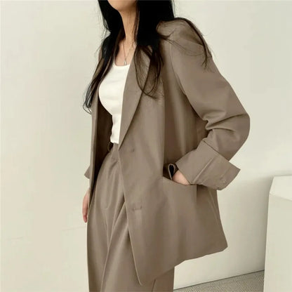 Spring Autumn New in Women's High Waist Loose Luxury Casual Set Pants Fashionable Elegant Comfortable Straight Leg Pants