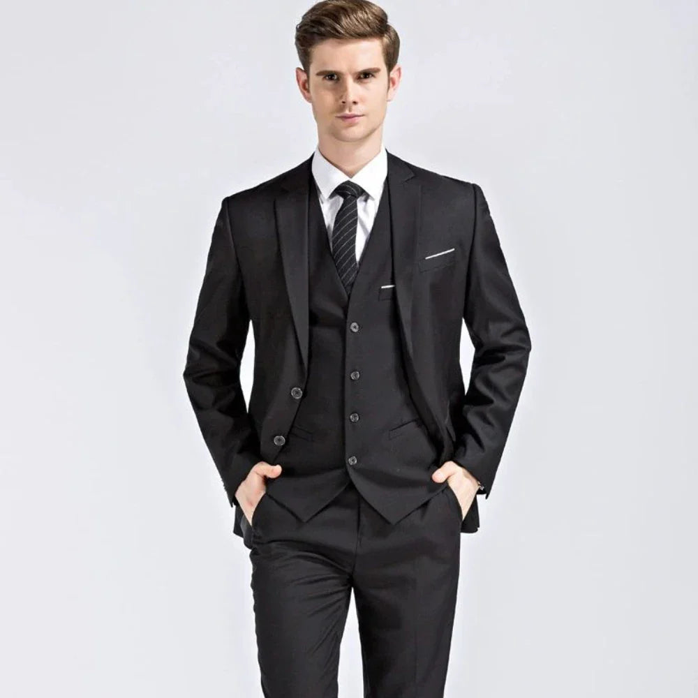 Suit For Men Elegant Wedding 3 Pieces 2 Sets Blazers Full Jackets Vest Pants Formal Fashion Luxury Coats 2025 Classic Costume