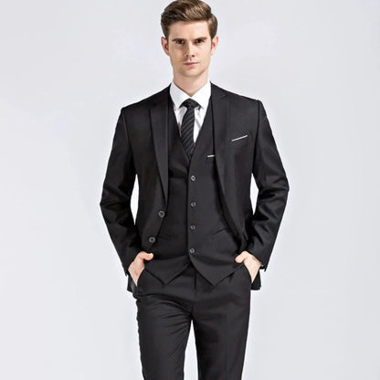 Suit For Men Elegant Wedding 3 Pieces 2 Sets Blazers Full Jackets Vest Pants Formal Fashion Luxury Coats 2025 Classic Costume