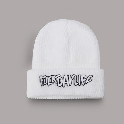 Rimiut Funny Letter Knitted Men Women Beanies Black & White Autumn Winter Hip hop hats Thick Warm Beanie Caps for adult