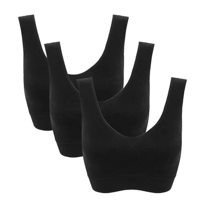 3pcs/set sexy active bra With removable Pad Seamless push up women plus size underwear wireless fitness body shape Bra