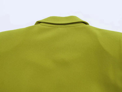 KONDALA 2025 Fall Winter Elegant Green Office Lady Suits Fashion Sashes Shrug Single Breasted Straight Blazers Chic Flare Pants