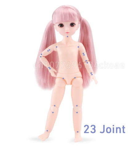30cm Bjd Dolls Princess Full Set 1/6 Anime Bjd With Clothes 23 Joint Movable Body 3D Eyes Girls Dress Up Birthday Gifts Toys
