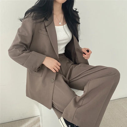Fall Fashion Long Sleeve Blazer Mujer Pant Sets Blazers Women 2024 Casual Womens 2 Piece Outfit Set Suits Outwear