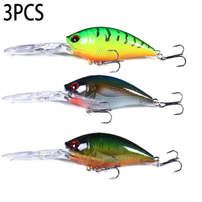 Crankbait Wobbler Fishing Lure – 12.5cm, 20.5g, ABS, 6# Treble Hook, Pike & Carp, 10+ Colors