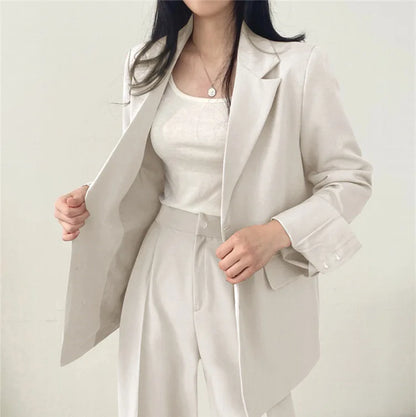 Fall Fashion Long Sleeve Blazer Mujer Pant Sets Blazers Women 2024 Casual Womens 2 Piece Outfit Set Suits Outwear