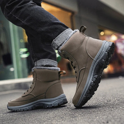 Super Warm Winter Boots With Fur Outdoor Snow Men Boots Snow Antiskid Waterproof Boots Men Shoes Winter botas High Top hombre