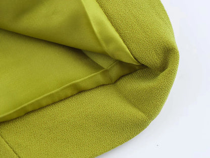 KONDALA 2025 Fall Winter Elegant Green Office Lady Suits Fashion Sashes Shrug Single Breasted Straight Blazers Chic Flare Pants