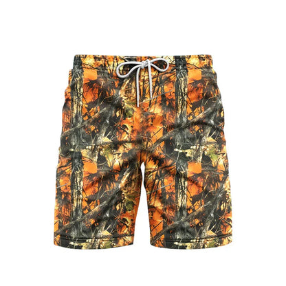 Men's Camo Tree Print Beach Shorts – Breathable Casual Outdoor Shorts 2025