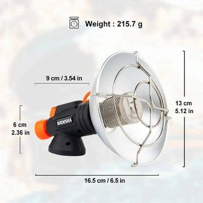 Portable Camping Heater – Stainless Steel Butane Gas Burner, 215g, 16.5cm