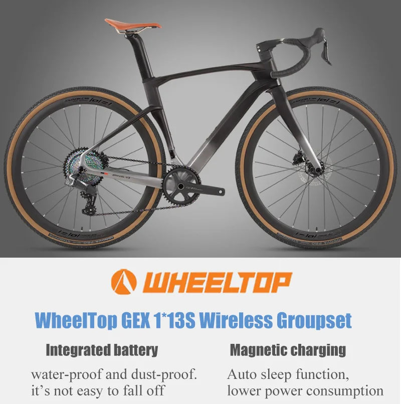 Twitter Carbon Wireless Gravel V3 Gravel Bike 700*40C WheelTop GEX-13S Electronic Road Disc Bicycle With 50mm Carbon Wheelsets