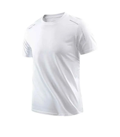 CHRLCK Men's Running Quick Drying T-shirts Breathable Hiking Fishing Tees Soft Elasticity Outdoor Sports Short Shirt Summer
