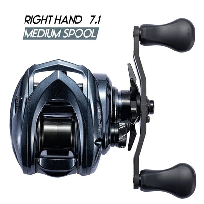 Baitcasting Reel – 12+1BB, 4 Gear Ratios, 6KG Drag, Left or Right Hand, Metal or Rubber Knob