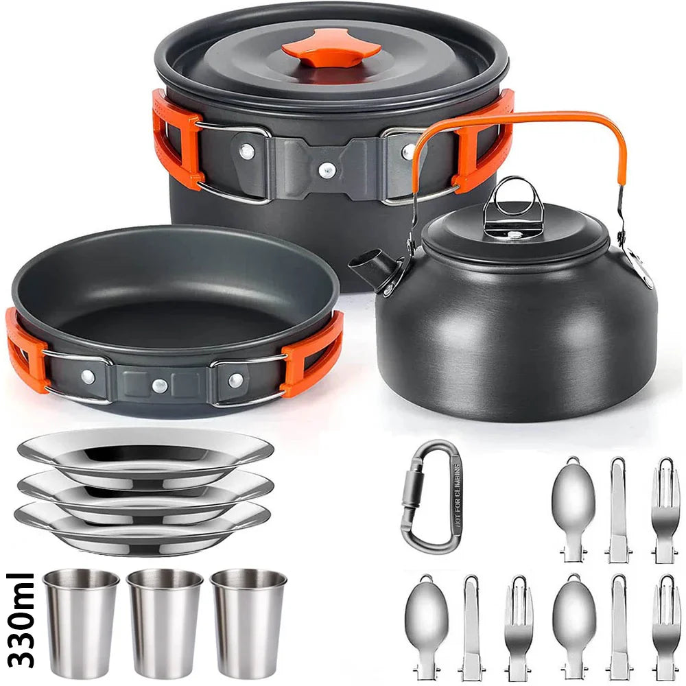 Aluminum Camping Cooking Set – Nonstick, Lightweight, Serves 2–3, 2 Package Options