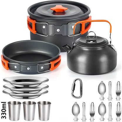 Aluminum Camping Cooking Set – Nonstick, Lightweight, Serves 2–3, 2 Package Options