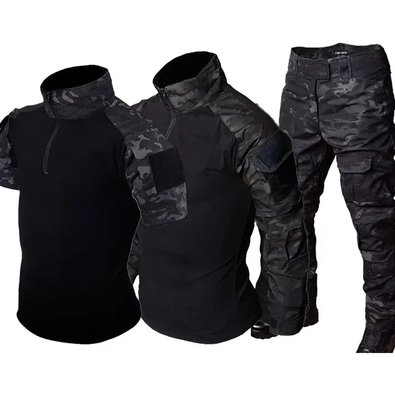 Tactical Combat Suit – Waterproof, Quick-Dry, Multi-Pocket Shirt & Cargo Pants, 7 Configurations
