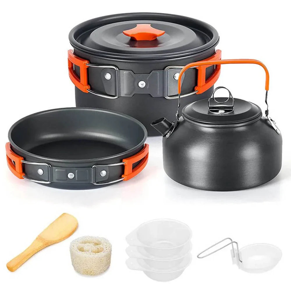 Aluminum Camping Cooking Set – Nonstick, Lightweight, Serves 2–3, 2 Package Options