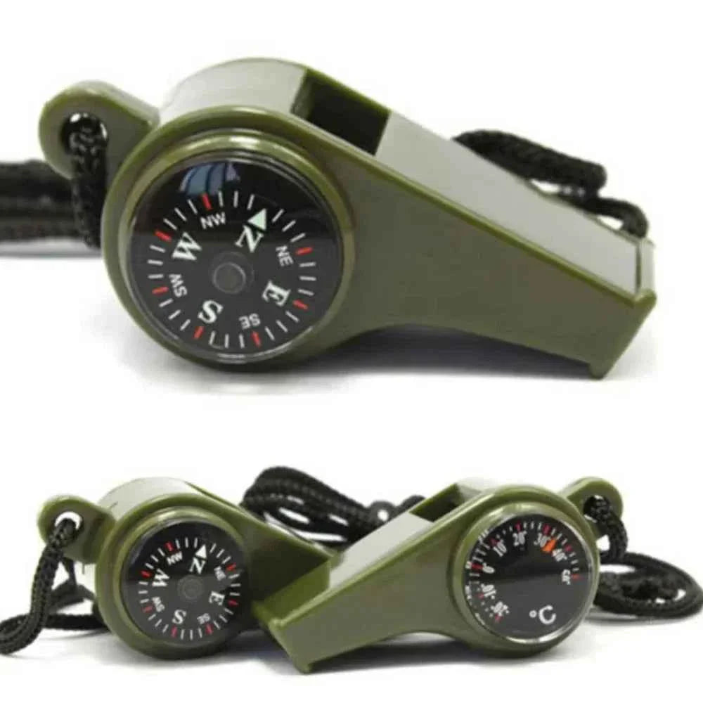 3-in-1 Outdoor Emergency Whistle with Compass & Thermometer