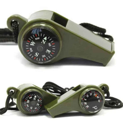 3-in-1 Outdoor Emergency Whistle with Compass & Thermometer