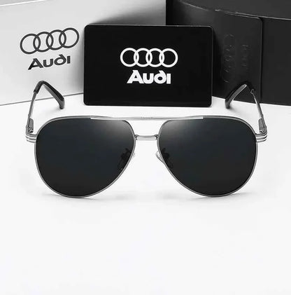 Audi UV400 Polarized AntiGlare Retro Flight Sunglasses Glasses for Motorcycle Classic FrogEye Outdoor Glasses Men Women 558