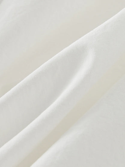 FSLE【4 Colors】Women Spring Strappy Dress 100% Cotton Temperament Simple A-LINE Dresses 2025 Spring White Dress 25FS11073