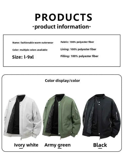 Men's Outdoor Sports and Leisure Windproof Breathable Thick Cotton Baseball Jacket Fashionable Cool Warm Cotton Jacket