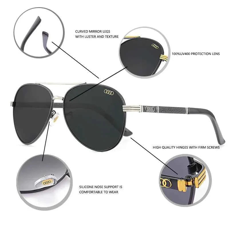 Audi  편광선글라스 UV400 Polarized Sunglasses for Men Women Motorcycle Glasses Anti-Glare Outdoor Adventure Shades 5012