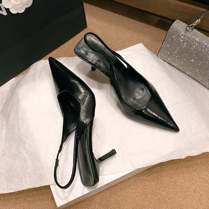 New Fashion Slip-on Women's High Heels Summer Solid Office and Career Sexy Pointed Toe Heeled Sandals Women High Heel Pumps