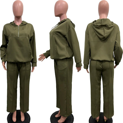 CM.YAYA Long Sleeve Women Set Loose Long Sleeve Hoodies Pant Suits 2024 Spring 2 Two Piece Sets Sporty Tracksuits Street Outfits