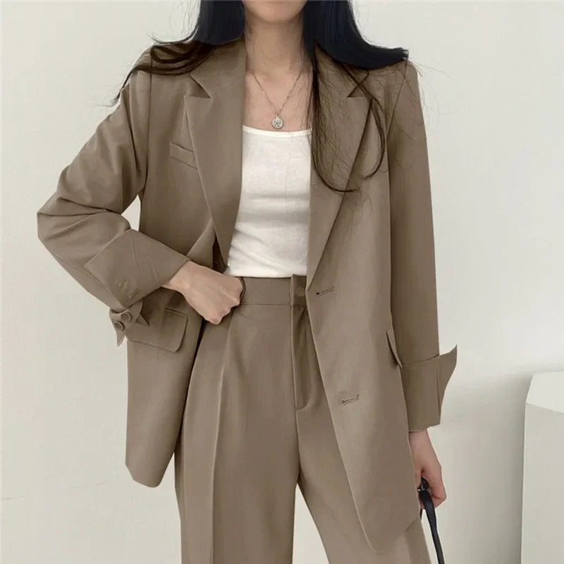 Spring Autumn New in Women's High Waist Loose Luxury Casual Set Pants Fashionable Elegant Comfortable Straight Leg Pants