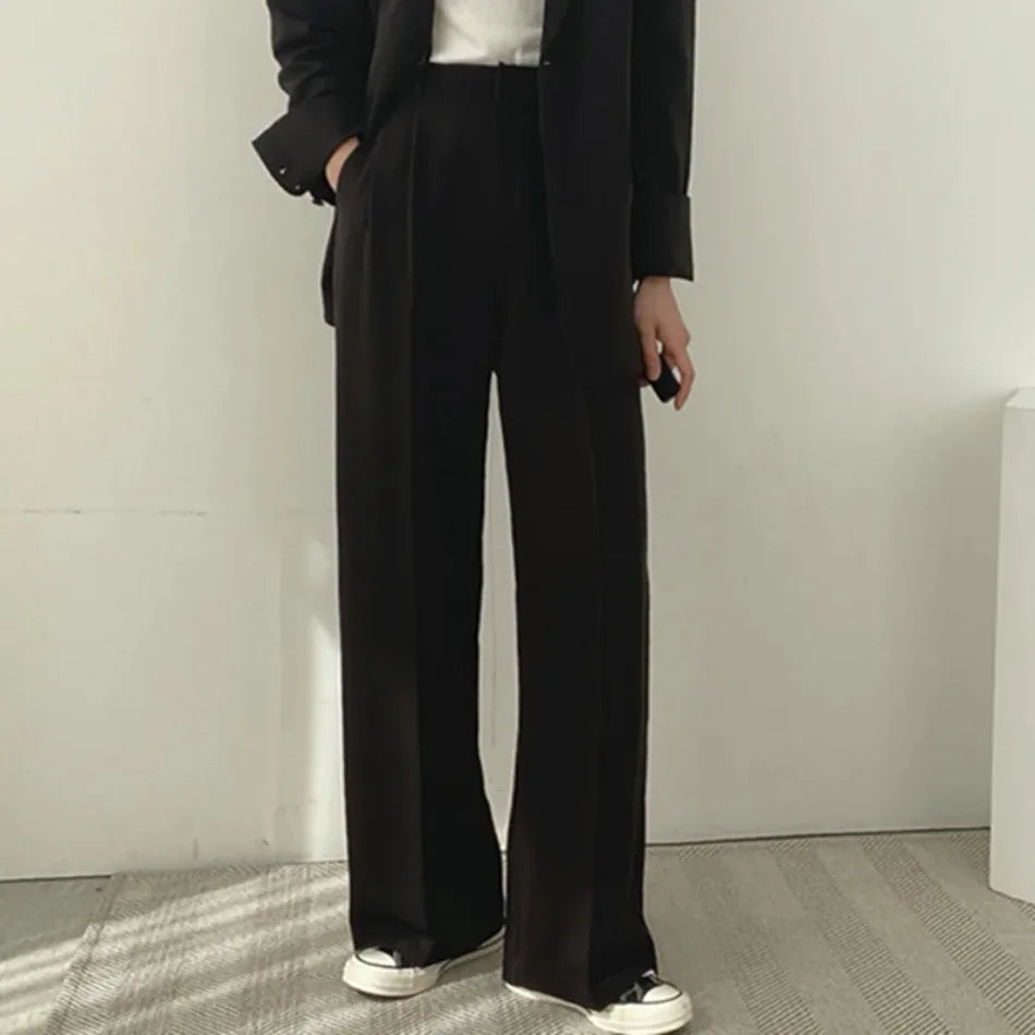 Spring Autumn New in Women's High Waist Loose Luxury Casual Set Pants Fashionable Elegant Comfortable Straight Leg Pants