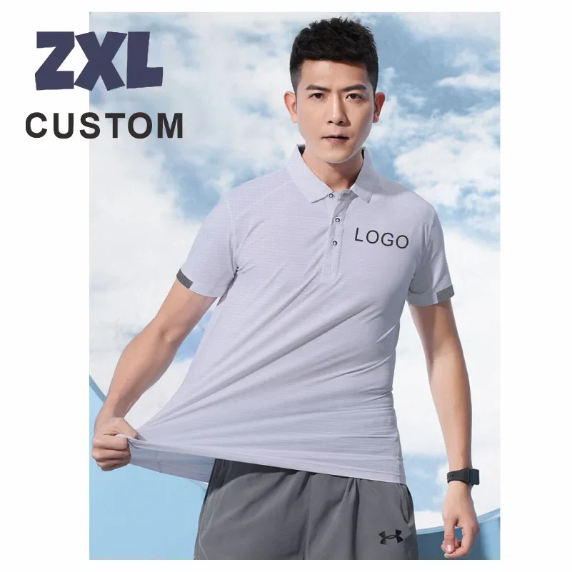 ZXL Quick-drying Sports Polo Shirt Custom Logo  Company Brand Design Print Embroidery Breathable Lapel Short Sleeve Polo Shirts