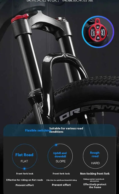 Magnesium Alloy26Inch mountain bike for adults men women, teenagers, and students33Speed Bike Disc Brake Shock Absorption