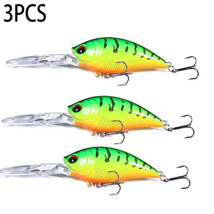 Crankbait Wobbler Fishing Lure – 12.5cm, 20.5g, ABS, 6# Treble Hook, Pike & Carp, 10+ Colors