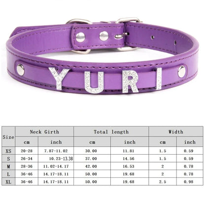Personalized Dog Collar Bling Rhinestone DIY Names Puppy Cat Leather Collars Small Large Dog Necklace Free Name Pet Accessories