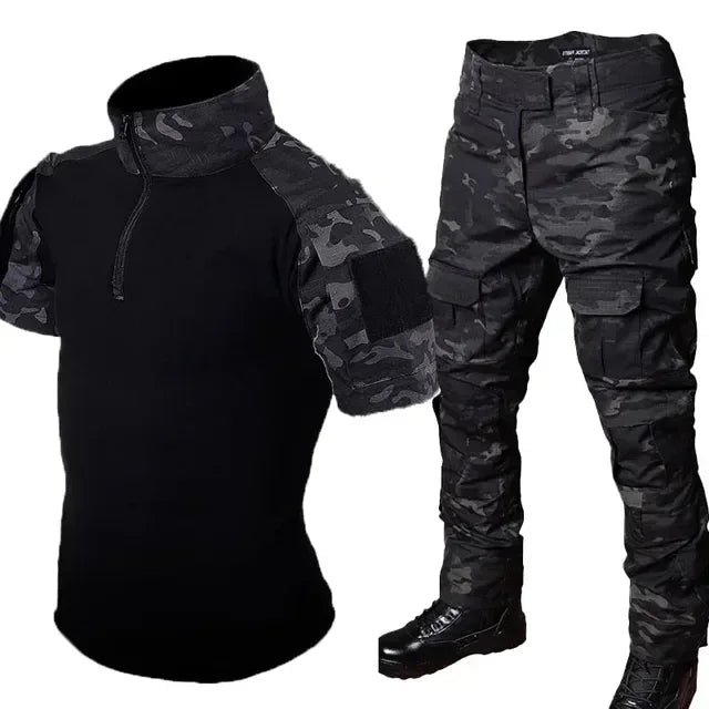 Tactical Combat Suit – Waterproof, Quick-Dry, Multi-Pocket Shirt & Cargo Pants, 7 Configurations