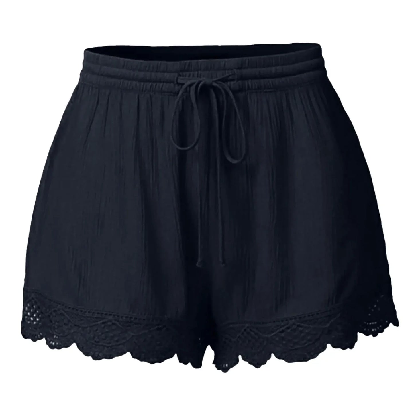 Women Lace Up Shorts Summer Casual Elastic Waist Wide Leg Sweat Fitness Running Short 2024 High Quality Thick Fabric Mini Shorts