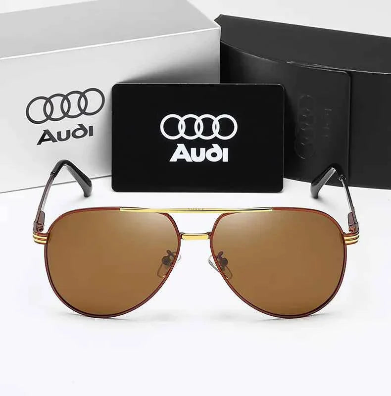 Audi UV400 Polarized AntiGlare Retro Flight Sunglasses Glasses for Motorcycle Classic FrogEye Outdoor Glasses Men Women 558