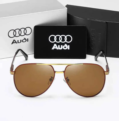 Audi UV400 Polarized AntiGlare Retro Flight Sunglasses Glasses for Motorcycle Classic FrogEye Outdoor Glasses Men Women 558
