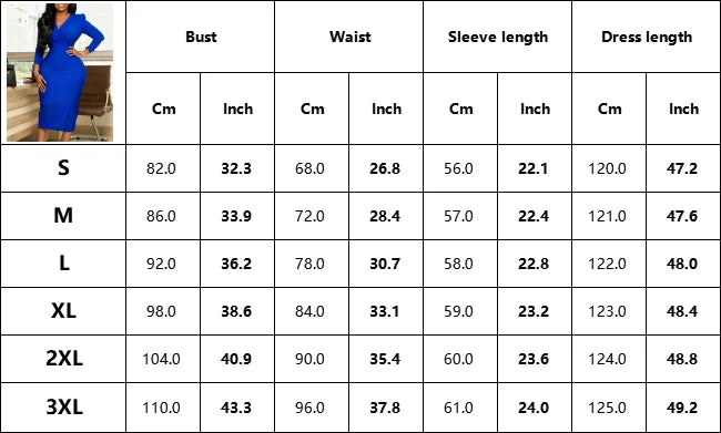 Elegant Bodycon Dresses for Women V Neck Full Sleeve Solid Sheath Package Hips Mid Calf Professional Business Work Dress Midi OL
