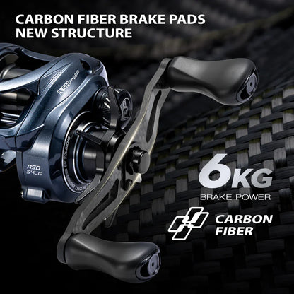 Baitcasting Reel – 12+1BB, 4 Gear Ratios, 6KG Drag, Left or Right Hand, Metal or Rubber Knob