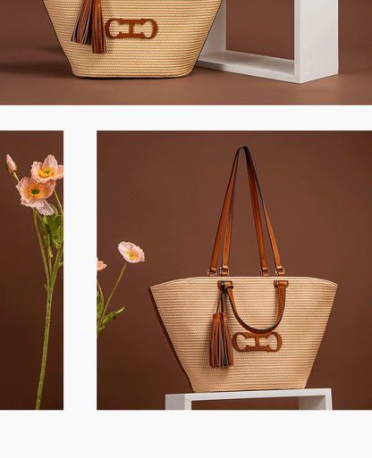 CHCH Women's Tote Bag 2024 New Vacation Beach Bag Beach Bag Handheld Shopping Bag