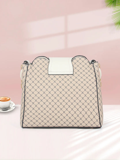 New women's handbag luxury design bucket shoulder crossbody bag flip over printed large capacity shoulder bag