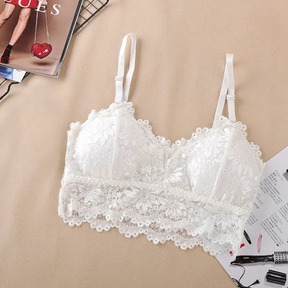 New Arrival Women Push Up Wireless Lace Bra Top Women Backless Bralette Underwear Lingerie Full Cup Hot