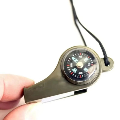 3-in-1 Outdoor Emergency Whistle with Compass & Thermometer