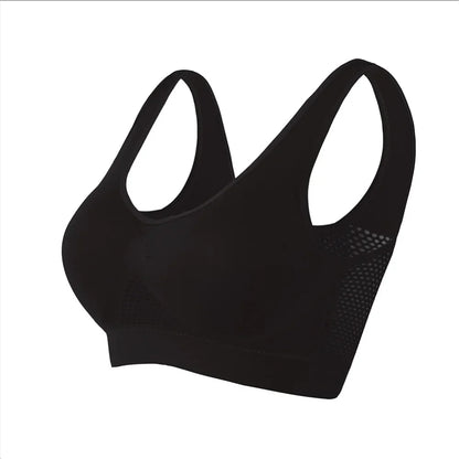 Seamless Mesh Women Sports Bras Fitness Gym Running Underwear Shockproof Bra Wireless 6XL Plus Size Crop Top Breathable Yoga Bra
