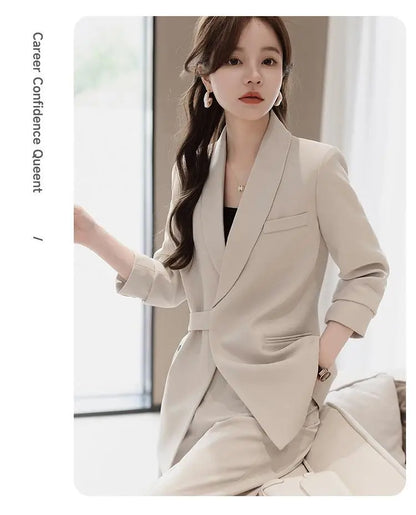 plus Size Wide Leg Pants Two Piece Set Big Brand Women's Spring Autumn New Sle Jaet And Pants Suit for Young Women 8-25