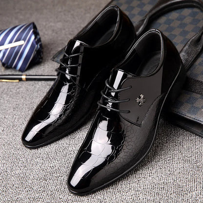 Newest italian oxford shoes for men luxury patent leather wedding shoes pointed toe dress shoes classic derbies plus size 38-48